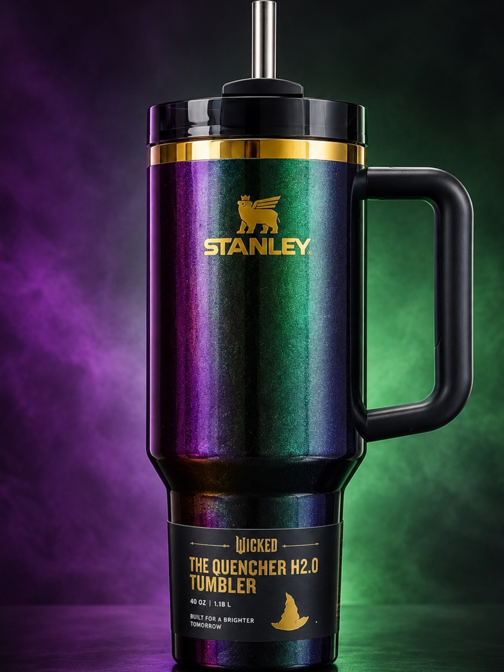 Stanley Wicked For Good Elphaba 40oz H2.0 FlowState Quencher Tumbler NWT
